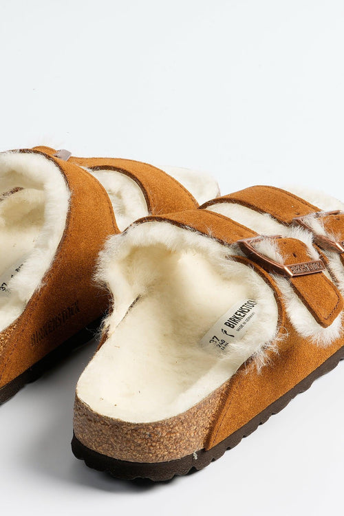 Ciabatta Arizona Shearling Cammello Donna - 2