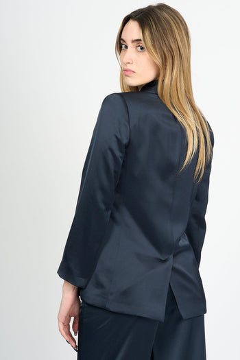 Giacca OVEST in Raso Blu Donna - 4