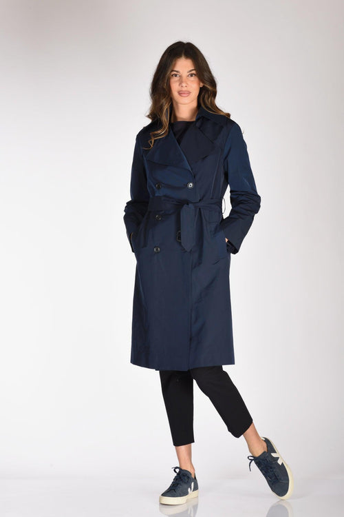 Trench Cintura Blu Donna