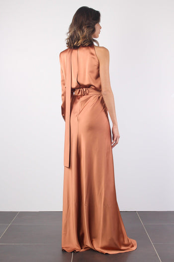 Ansonica Abito Lungo Raso Brown - 5