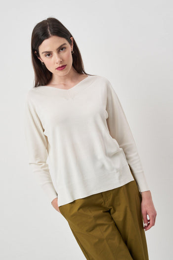 Maglia manica lunga panna - 2