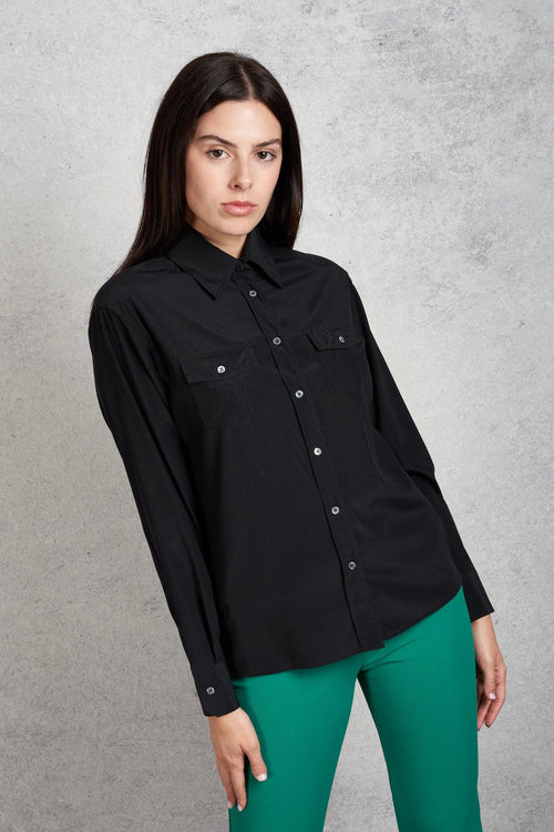 Camicia Seta Nero Donna - 2