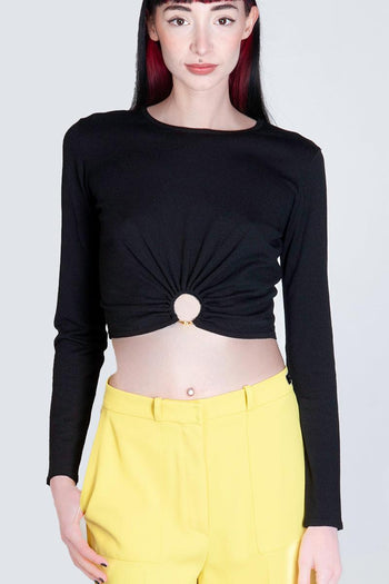 Maglia cropped in viscosa - 4