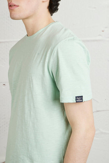 T-shirt Girocollo Cotone Colore Verde Menta - 5