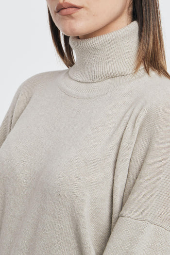 Maglia Dolcevita Over Size Naturale Donna - 6