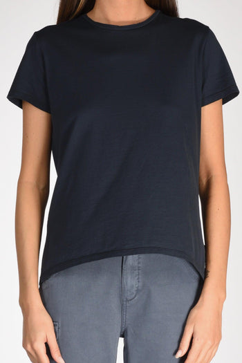 Tshirt Girocollo Blu Navy Donna - 3