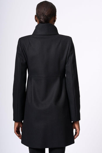 Cappotto Romantic Panno Nero Donna - 5