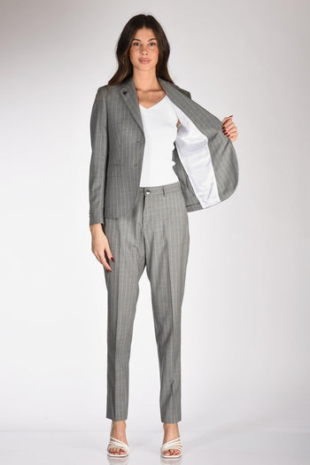 Blazer Gessato Grigio/bianco Donna - 6