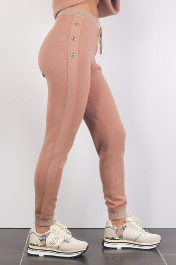 Pantalone In Maglia Polsino Pink Sand - 7