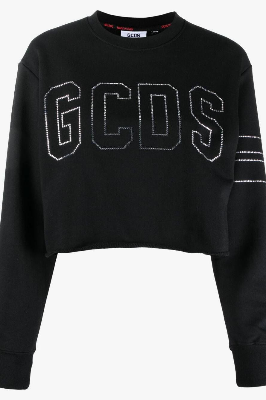 Felpa Nera Gcds Felpa Ragazza FELPA GCDS NERO Glamour Store