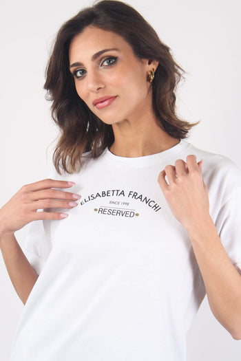 T-shirt Logo Strass Gesso - 7