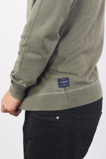 Girocollo Cotone Lavato Army Green - 7