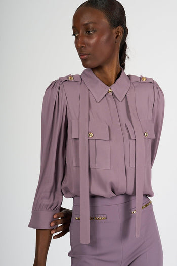 Camicia con Tasche Lilla Donna - 4