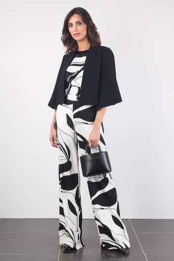Pantalone Fantasia Astratta Bianco/nero - 4