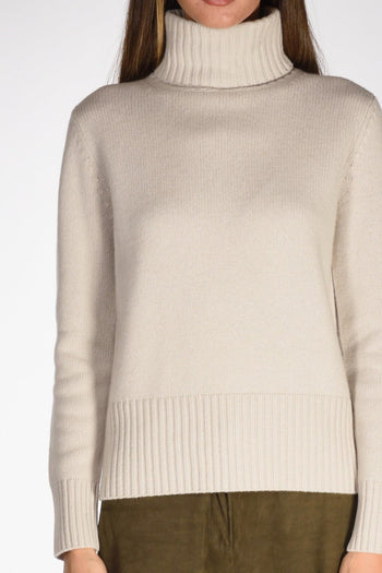 Collo Alto Beige Chiaro Donna - 3
