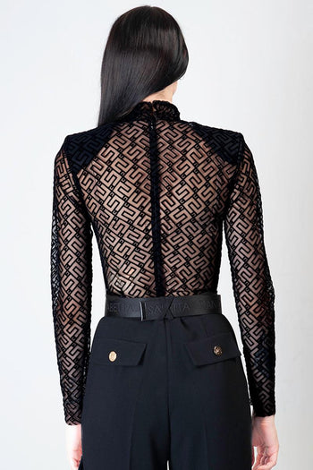Body in tulle logo floccato - 5
