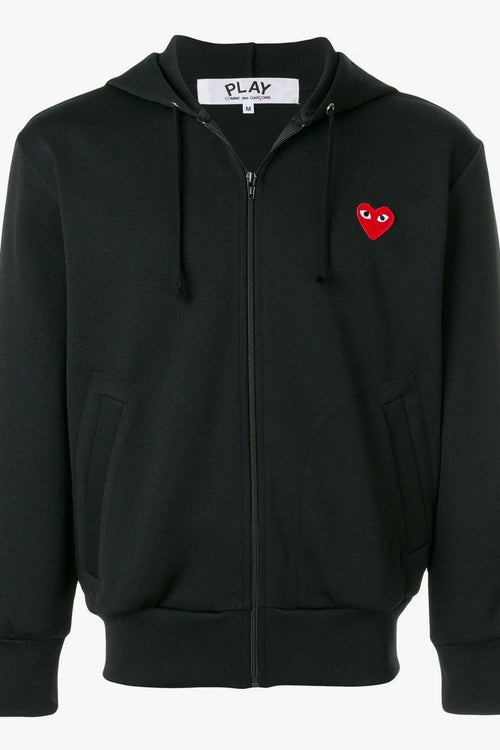 Comme des Garçons Play Felpa Poliestere Nero Patch cuore rosso - 1