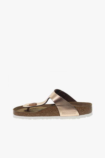 Sandalo basso GIZEH SOFT FOOTBED in pelle e laminato platino - 3