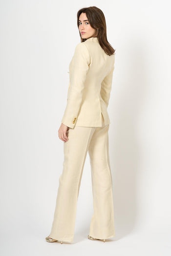 Tailleur Lino Ecru Donna - 3