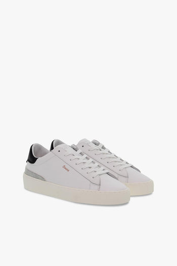 Sneakers SONICA CALF WHITE-BLACK in pelle e camoscio bianco e nero - 5