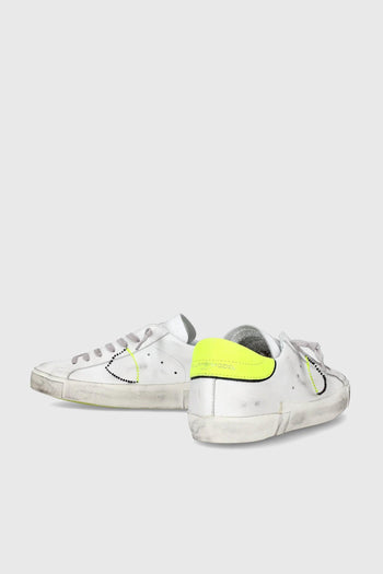 Sneaker Prsx Veau Broderie Blanc Jaune Bianco/giallo Fluo Uomo - 4
