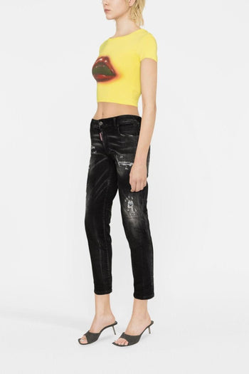 2 Jeans Nero Donna - 2
