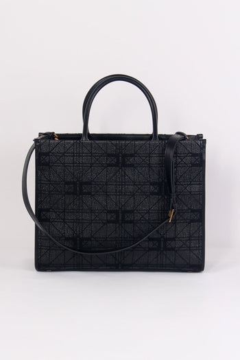 Shopping Quadrata Rafia Nero - 2