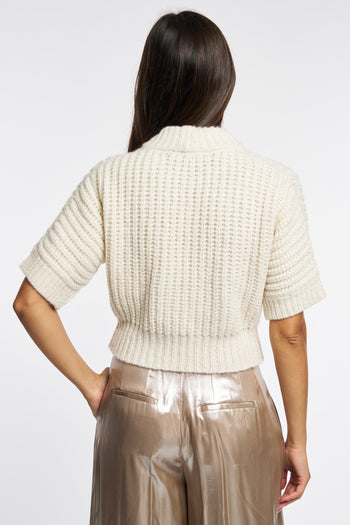 Maglia Tricot Bianco Donna - 5
