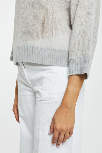 Maglia Tricot Nuvola Misto Alpaca Argento - 5