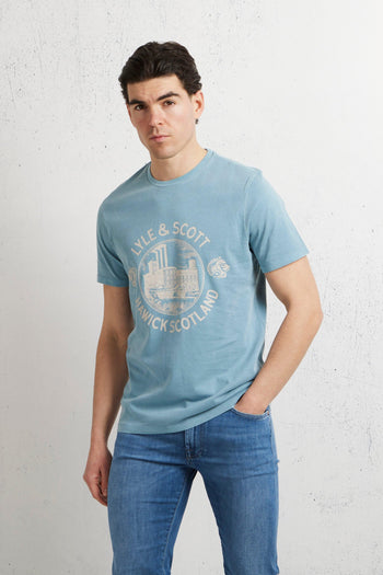 Hawick Print T-shirt Blu Uomo - 2