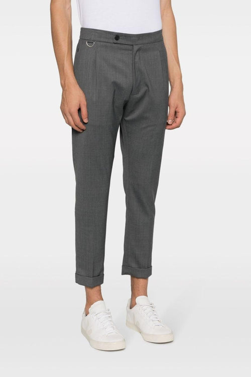 Pantalone Grigio Uomo affusolati crop mélange - 2