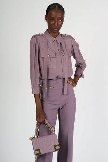 Camicia con Tasche Lilla Donna - 6