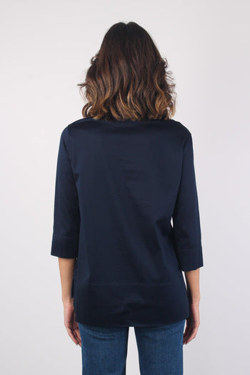 T-shirt Scollo Barca Jersey Blu Navy - 3