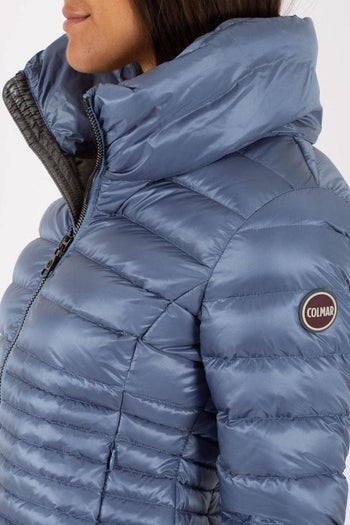 Piumino Sagomato Trapuntato Azzurro Donna - 2