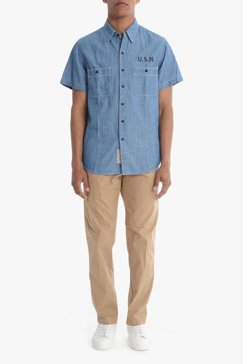Camicia Blu Uomo Denim - 1