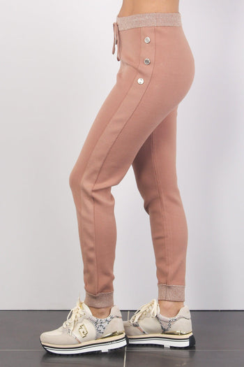 Pantalone In Maglia Polsino Pink Sand - 5