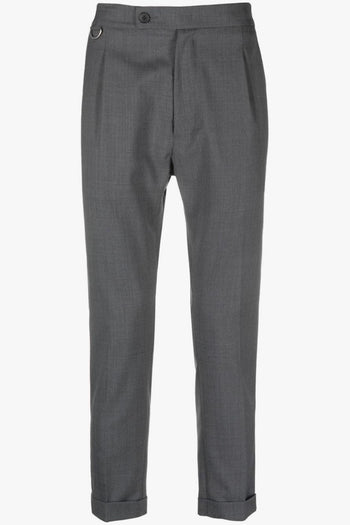 Pantalone Grigio Uomo affusolati crop mélange - 4