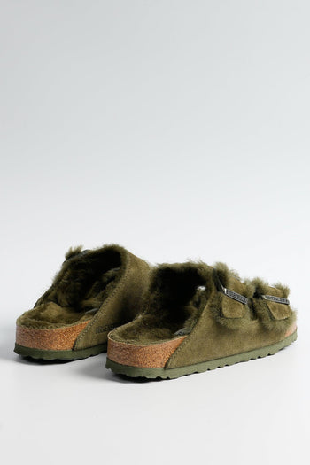 Ciabatta Arizona Shearling Verde Donna - 4