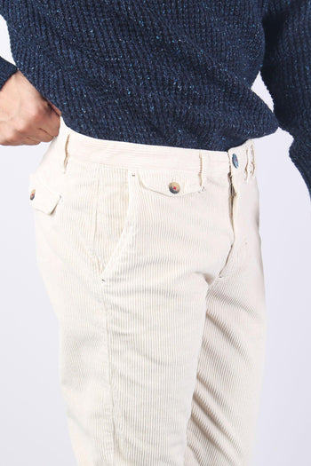 Pantalone Chino Velluto Panna - 6