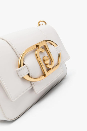 Borsa Bianco Donna a tracolla con placca logo - 4