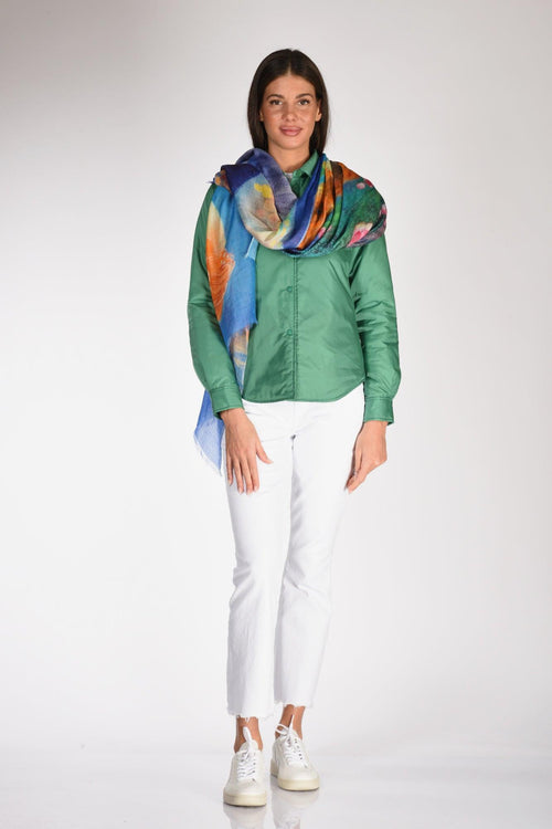 Sciarpa Stampa Blu/multicolor Donna