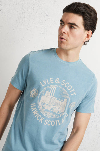 Hawick Print T-shirt Blu Uomo - 4