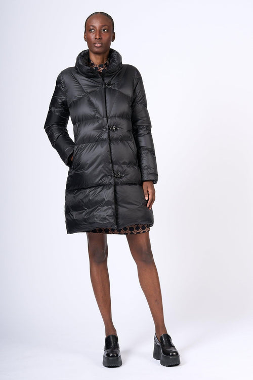 Piumino Lungo Nero Donna