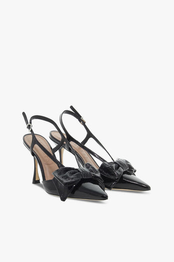 Scarpa con tacco GUCCI in vernice nero - 5