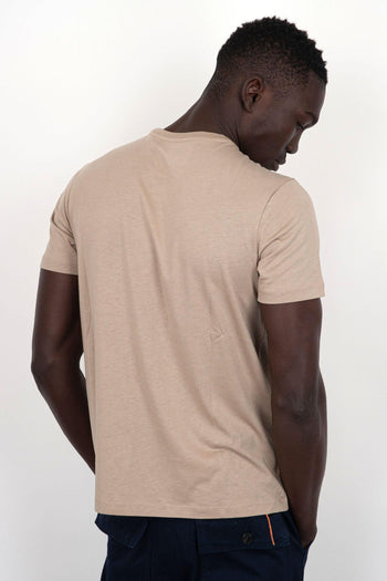 T-shirt Girocollo Cotone/Lyocell Sabbia - 4