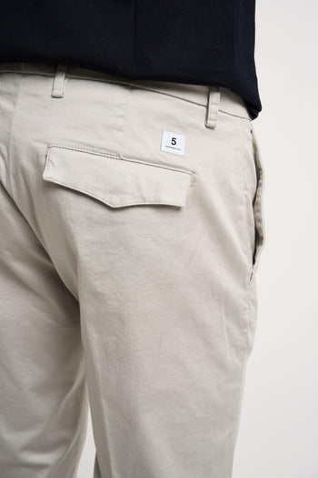 Pantalone Prince Chinos Crop in Misto Cotone Grigio - 5