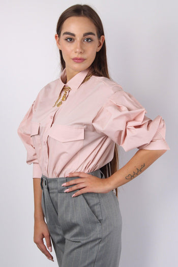 Camicia Over 2 Tasche Rosa - 5