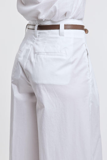 Pantalone Rasatello di Cotone Stretch Bianco - 5