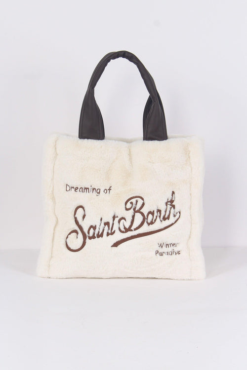 Borsa Verticale Ecopelliccia Panna