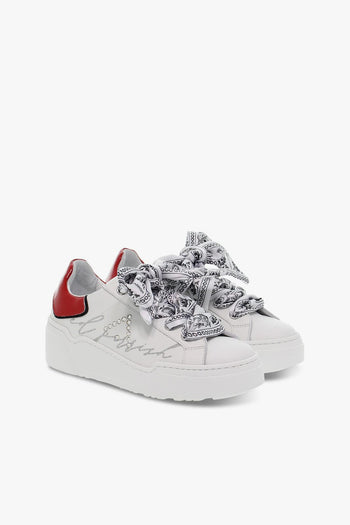 Sneakers ALESSIA in pelle e vernice bianco e rosso - 5